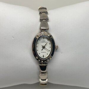 Ice castle women’s watch silver tone quartz oval 20mm links bracelet running